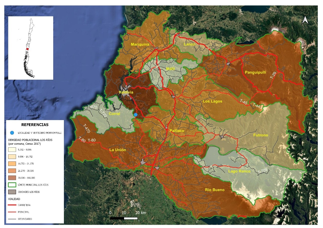 Mapa del sector del vertedero de Morompulli.